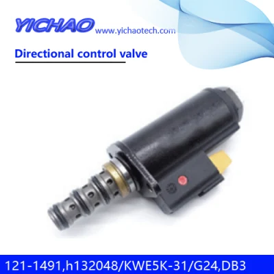 Válvula solenoide de control direccional hidráulica para excavadora 315c/320c/325c/330c/330d 121-1491, H132048, Kwe5K-31/G24dB30